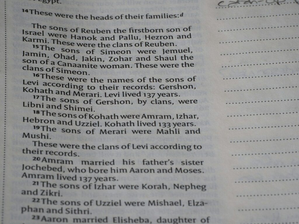 Close-up of an open book with text