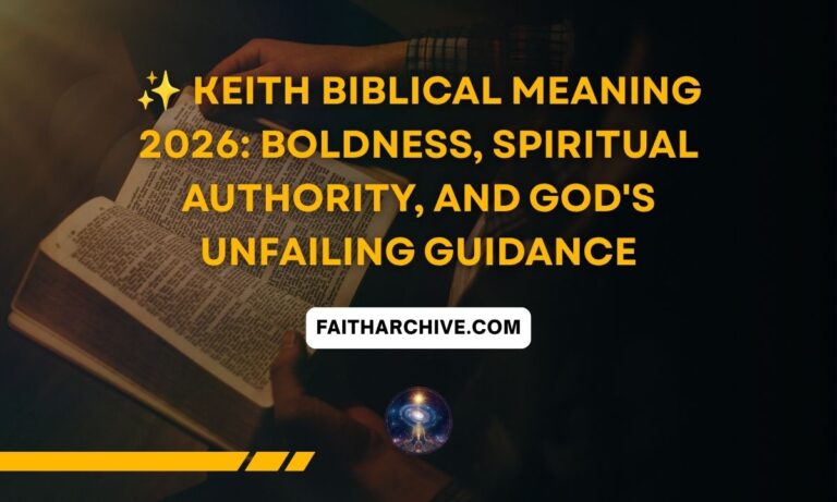 Keith Biblical Meaning 2026 featuring an open Bible with the text Boldness, Spiritual Authority, and God's Unfailing Guidance
