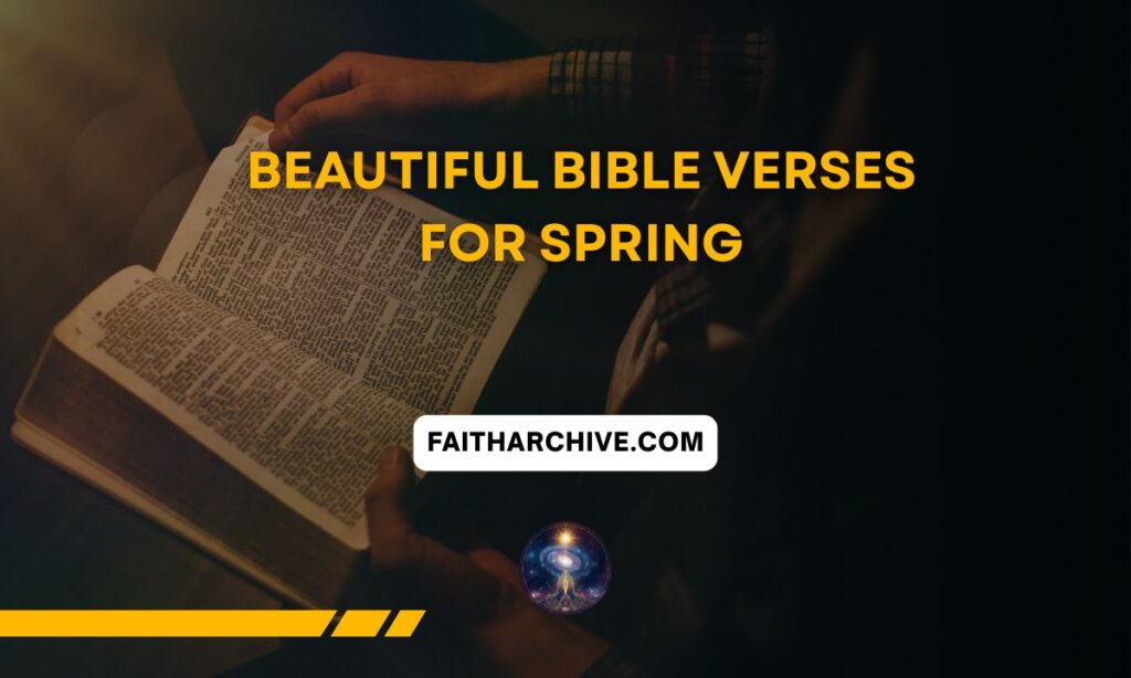 Current image: Open Bible featuring spring Bible verses about hope, renewal, and God's blessings during the spring season.