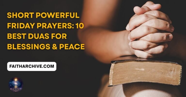 Short powerful Friday prayers – 10 best duas for blessings and peace, hands folded in prayer on a book