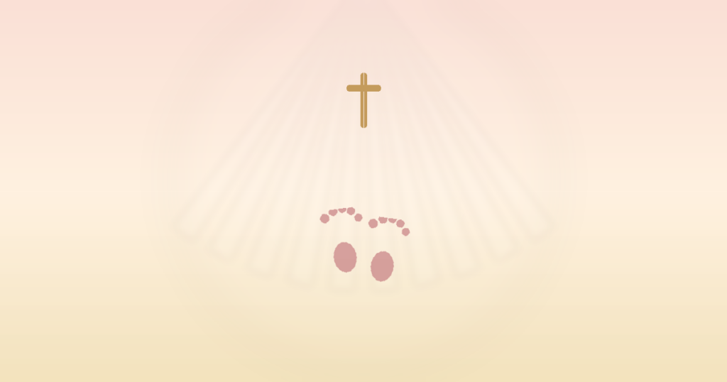 Current image: biblical meaning of dreaming about a baby girl — cross and baby footprints symbolizing new life and blessing