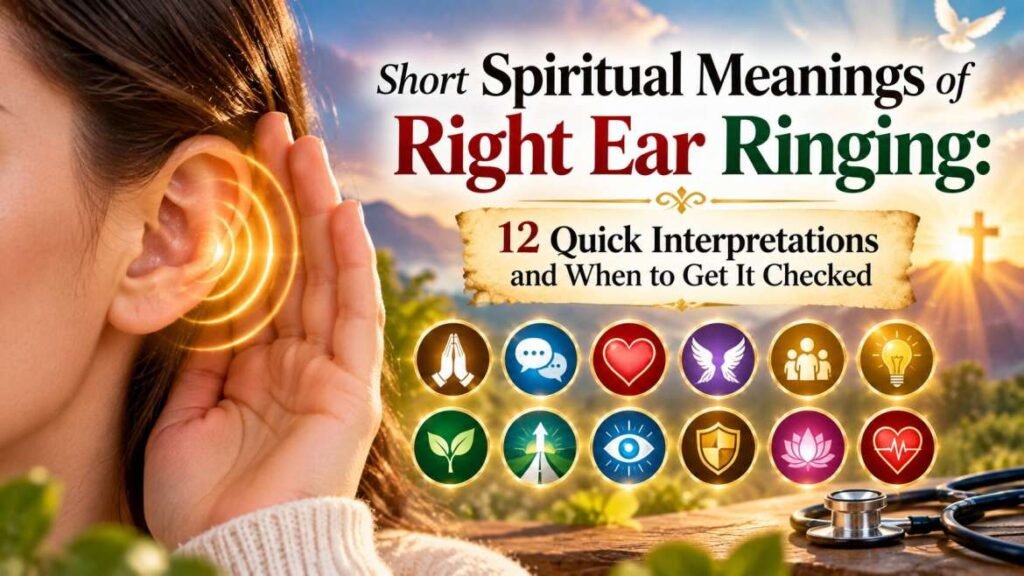 Current image: Short spiritual meanings of right ear ringing, from good news to a call to listen, plus a biblical angle and clear signs it's time to see a doctor.